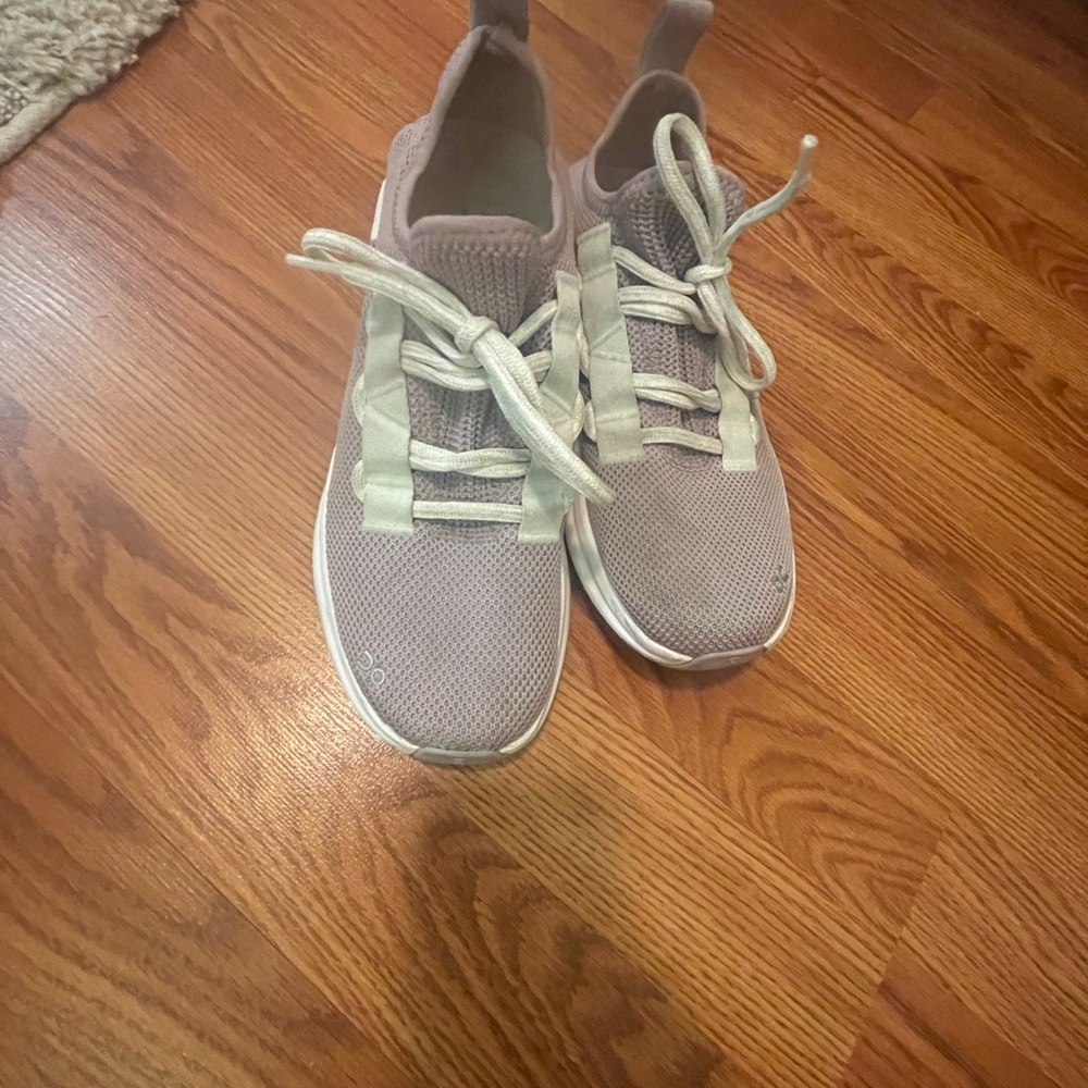 On Running Lavender Knit Slip-On Lace-Up Sneakers